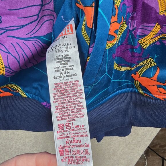 Marvel Blue & Orange Printed Zip-Up Jacket Large Made Of Polyester - Picture 8 of 11